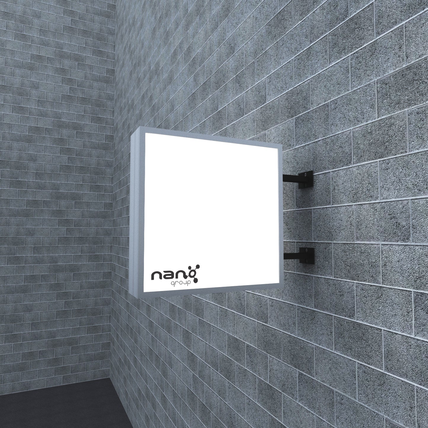 Casetă Luminoasă Pătrată cu Led, Dublă Față, 50x50 cm – Personalizabilă