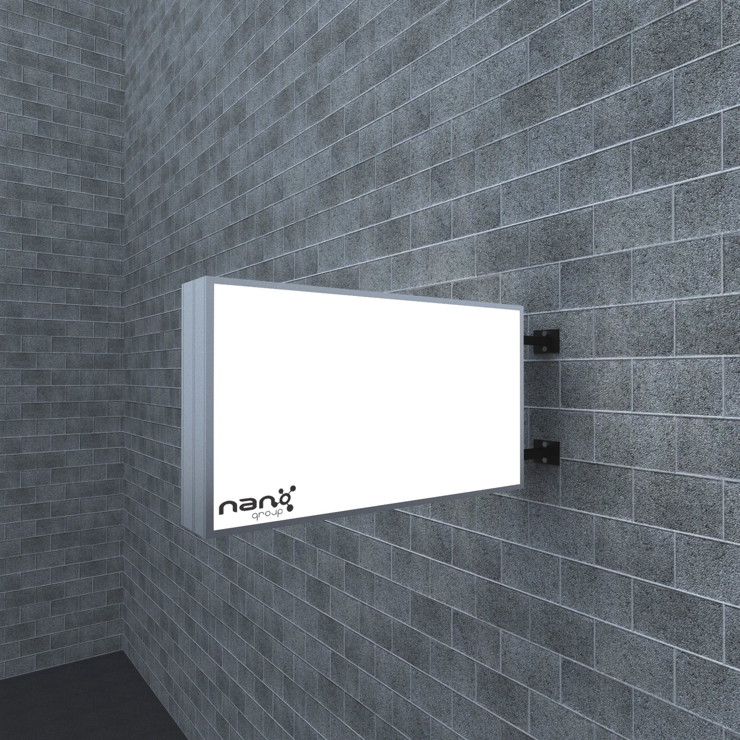 Caseta Luminoasa Dreptunghiulara, cu LED, Dubla Fata -  40x75cm - Personalizabilă