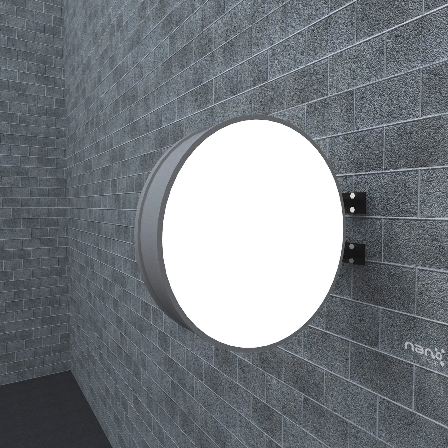 Casetă Luminoasă Rotundă cu Led, Dublă Față, 75 cm – Personalizabilă