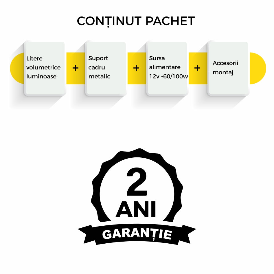 Set Litere Volumetrice Luminoase - FRIZERIE